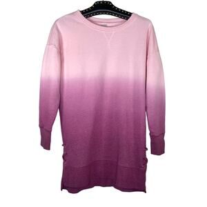 Justice Girl's Ombre Long Sleeve Sweatshirt Dress 12 NWOT Barbie Preppy